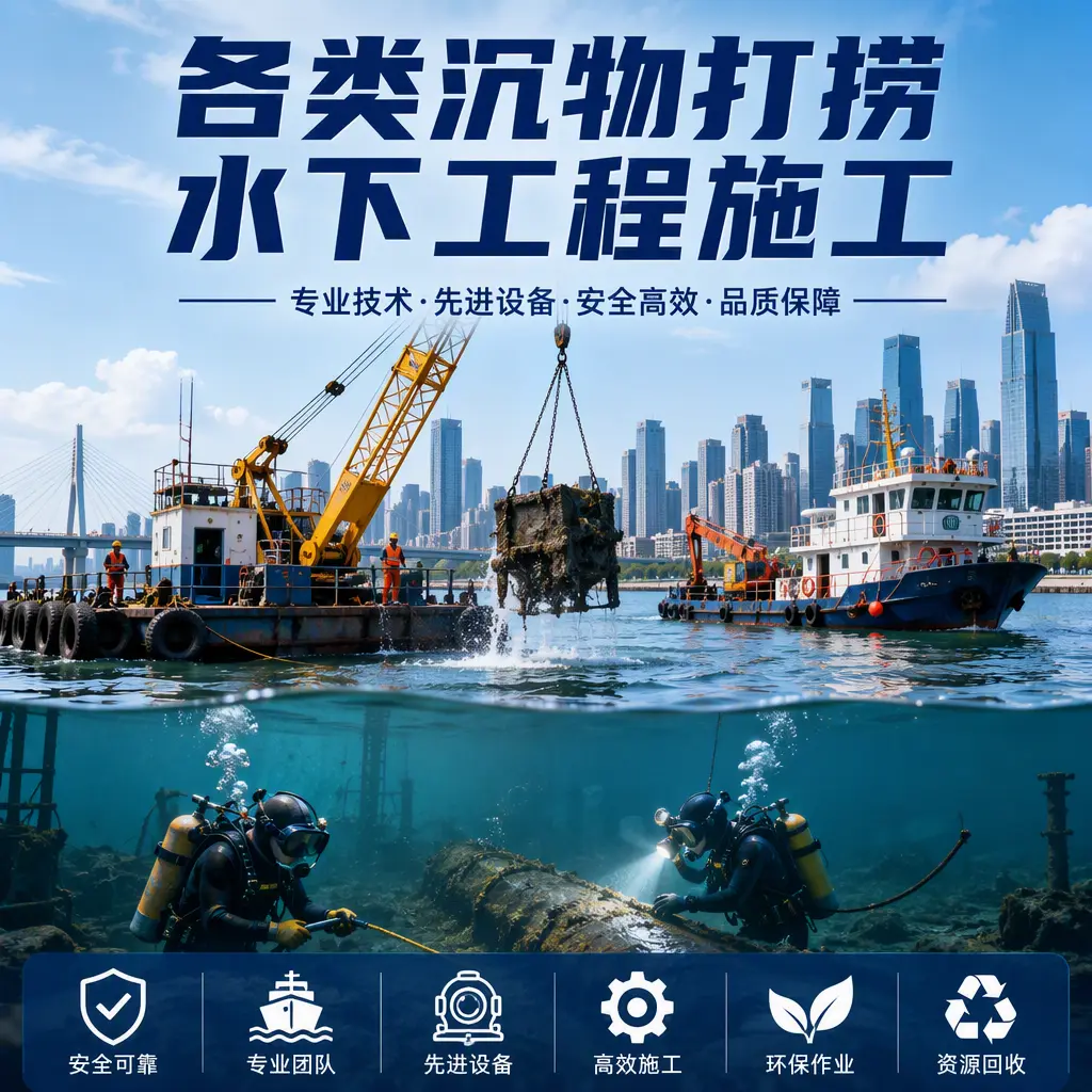 淄川各类沉物打捞，水下工程施工